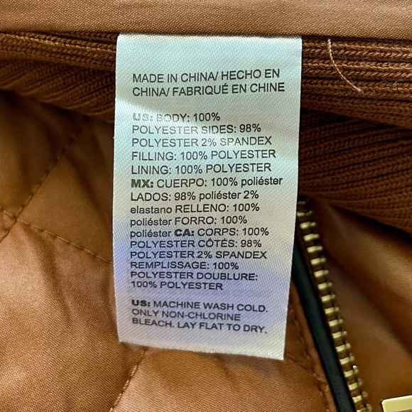 Chico’s • Stylish Quality Tan/Light Brown Rib Trim Quilted Vest - Picture 14 of 14